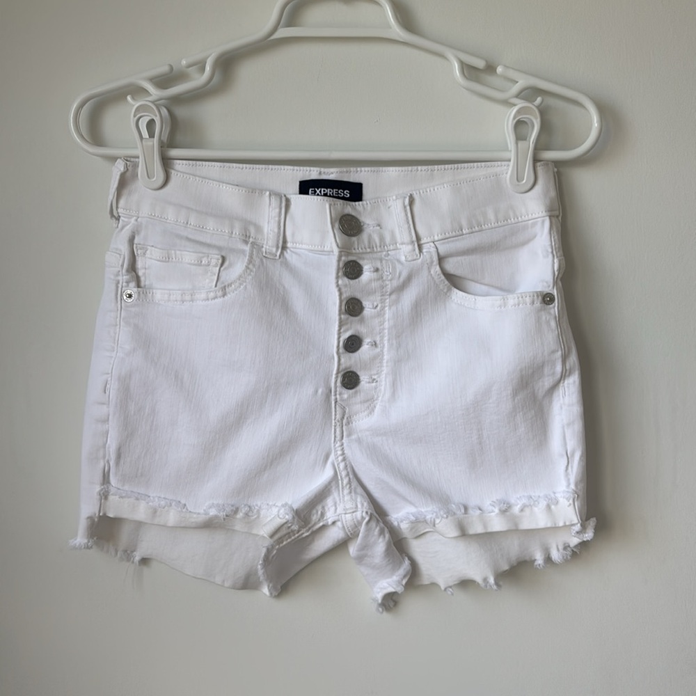 Express High Waisted Button Up Shorts - Size 0 - image 4